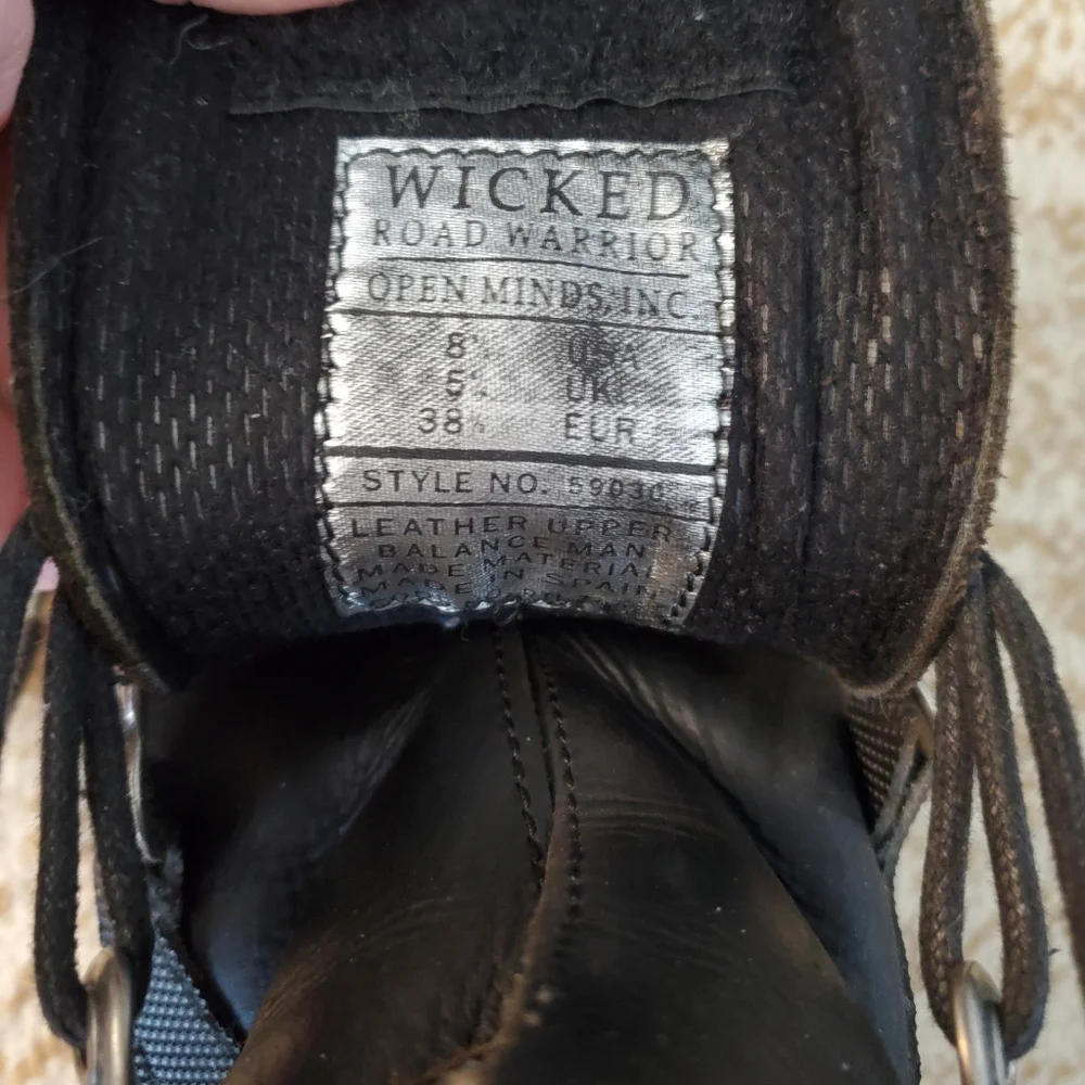 WICKED ROAD WARRIOR Leather Biker Moto Platform Combat Boots 8.5 - Picture 6 of 11
